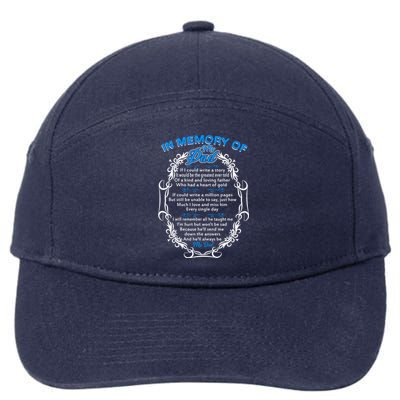 Poem For My Dad In Heaven My Dad Is My Guardian Angel Funny Gift 7-Panel Snapback Hat