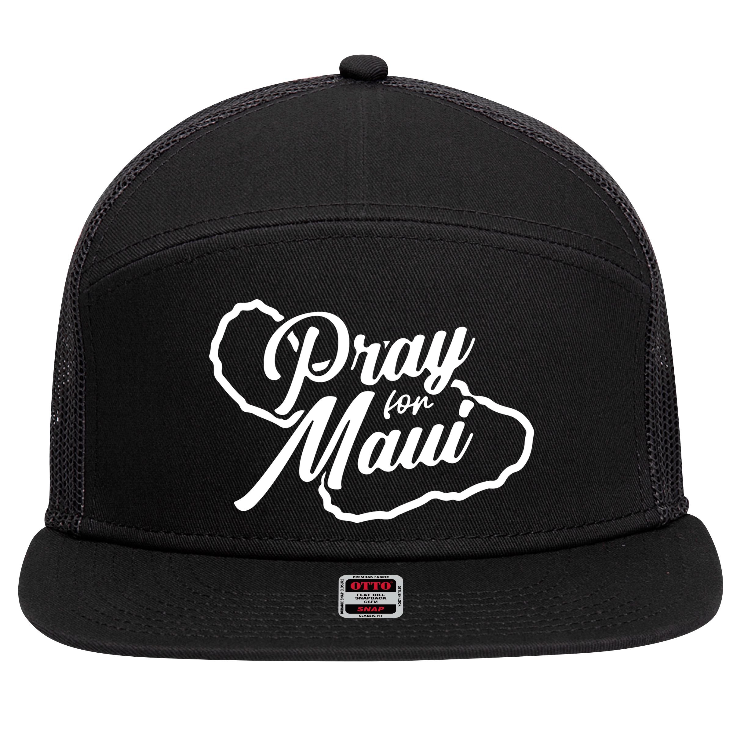 Pray For Maui Gift 7 Panel Mesh Trucker Snapback Hat