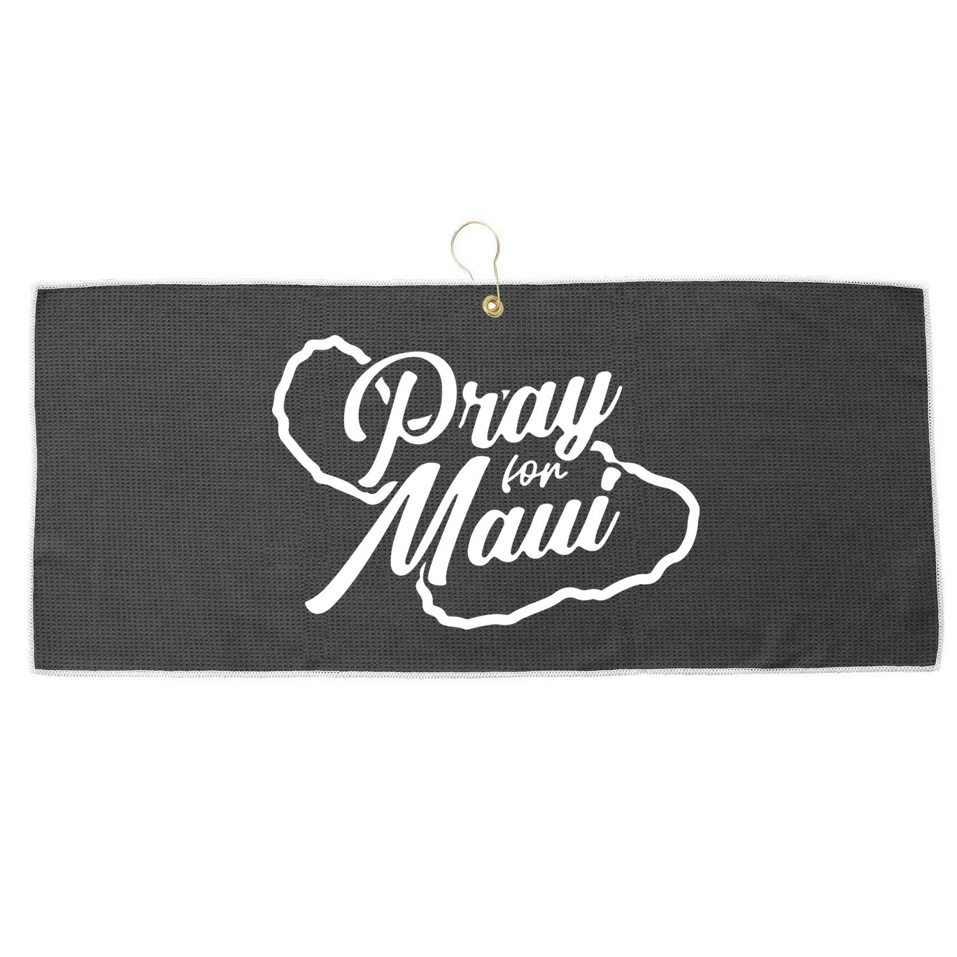 Pray For Maui Gift Large Microfiber Waffle Golf Towel