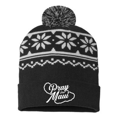 Pray For Maui Gift USA-Made Snowflake Beanie