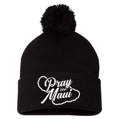 Pray For Maui Gift Pom Pom 12in Knit Beanie