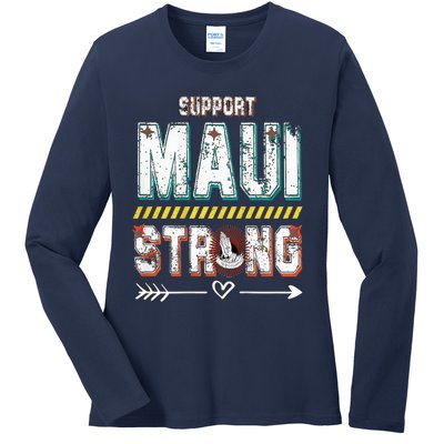 Pray for Maui Hawaii Strong Ladies Long Sleeve Shirt