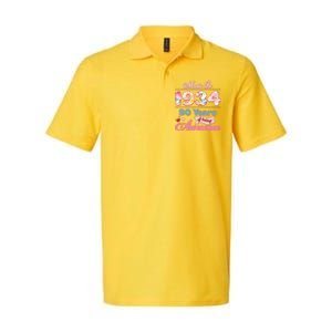 Pink Floral Made In 1934 90 Years Of Being Awesome Birthday Softstyle Adult Sport Polo