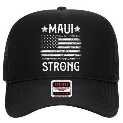 Pray For Maui Hawaii Strong Support Hawaii High Crown Mesh Back Trucker Hat