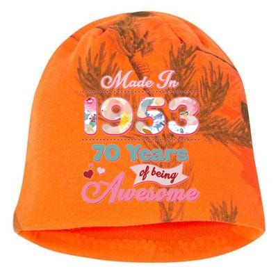 Pink Floral Made In 1953 70 Years Of Being Awesome Birthday Kati - Camo Knit Beanie