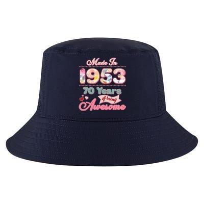 Pink Floral Made In 1953 70 Years Of Being Awesome Birthday Cool Comfort Performance Bucket Hat