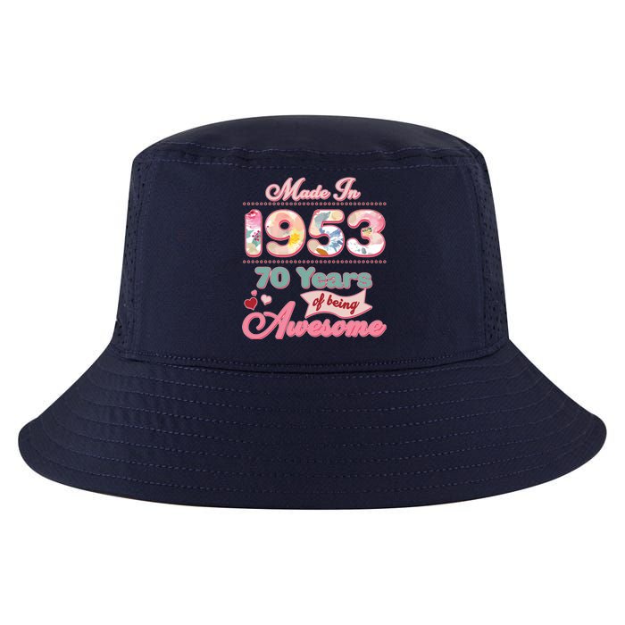 Pink Floral Made In 1953 70 Years Of Being Awesome Birthday Cool Comfort Performance Bucket Hat