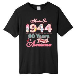 Pink Floral Made In 1944 80 Years Of Being Awesome Birthday Tall Fusion ChromaSoft Performance T-Shirt