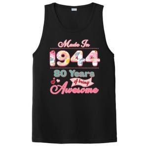 Pink Floral Made In 1944 80 Years Of Being Awesome Birthday PosiCharge Competitor Tank