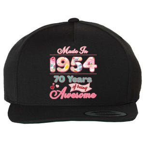 Pink Floral Made In 1954 70 Years Of Being Awesome Birthday Wool Snapback Cap