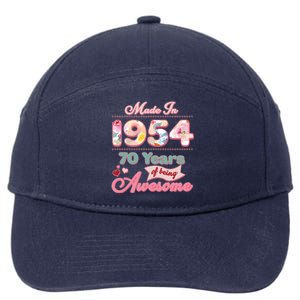 Pink Floral Made In 1954 70 Years Of Being Awesome Birthday 7-Panel Snapback Hat