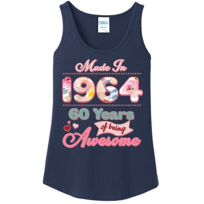 Pink Floral Made In 1964 60 Years Of Being Awesome Birthday Ladies Essential Tank