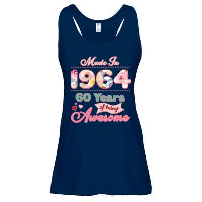 Pink Floral Made In 1964 60 Years Of Being Awesome Birthday Ladies Essential Flowy Tank