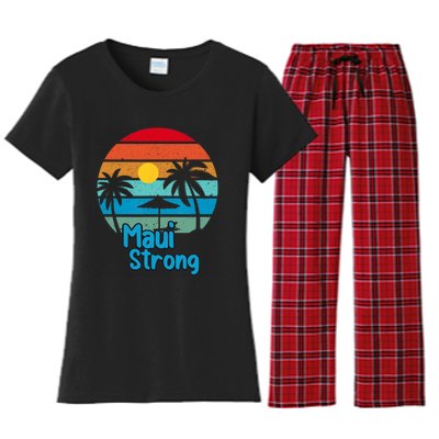 Pray For Maui Hawaii Strong Vintage Design Women's Flannel Pajama Set