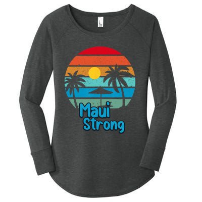 Pray For Maui Hawaii Strong Vintage Design Women's Perfect Tri Tunic Long Sleeve Shirt