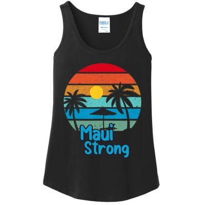 Pray For Maui Hawaii Strong Vintage Design Ladies Essential Tank