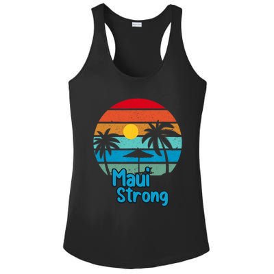 Pray For Maui Hawaii Strong Vintage Design Ladies PosiCharge Competitor Racerback Tank