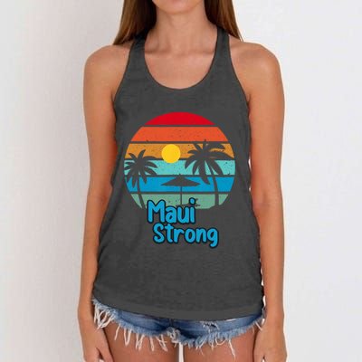 Pray For Maui Hawaii Strong Vintage Design Women's Knotted Racerback Tank