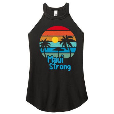 Pray For Maui Hawaii Strong Vintage Design Women's Perfect Tri Rocker Tank