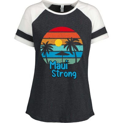 Pray For Maui Hawaii Strong Vintage Design Enza Ladies Jersey Colorblock Tee