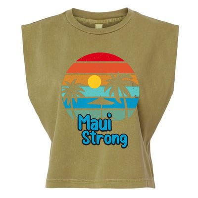 Pray For Maui Hawaii Strong Vintage Design Garment-Dyed Women's Muscle Tee