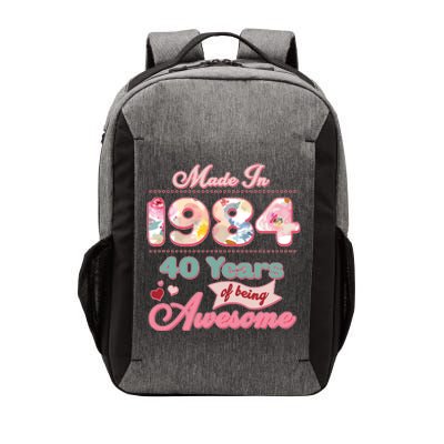 Pink Floral Made In 1984 40 Years Of Being Awesome Birthday Vector Backpack