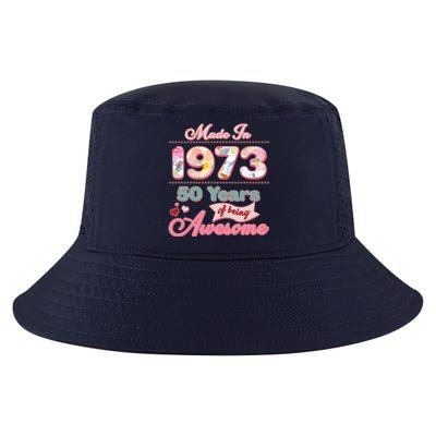 Pink Floral Made In 1973 50 Years Of Being Awesome Birthday Cool Comfort Performance Bucket Hat