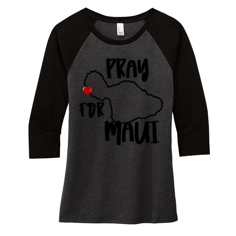 Pray For Maui Hawaii Strong Maui Wildfire Support Men Women Women's Tri-Blend 3/4-Sleeve Raglan Shirt