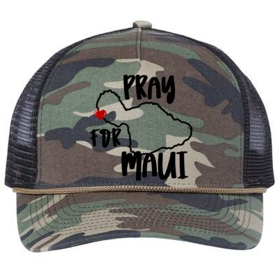 Pray For Maui Hawaii Strong Maui Wildfire Support Men Women Retro Rope Trucker Hat Cap