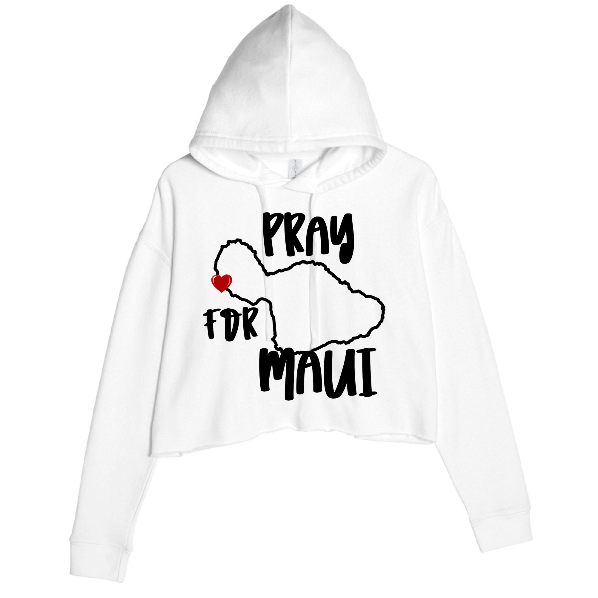 Pray For Maui Hawaii Strong Maui Wildfire Support Men Women Crop Fleece Hoodie