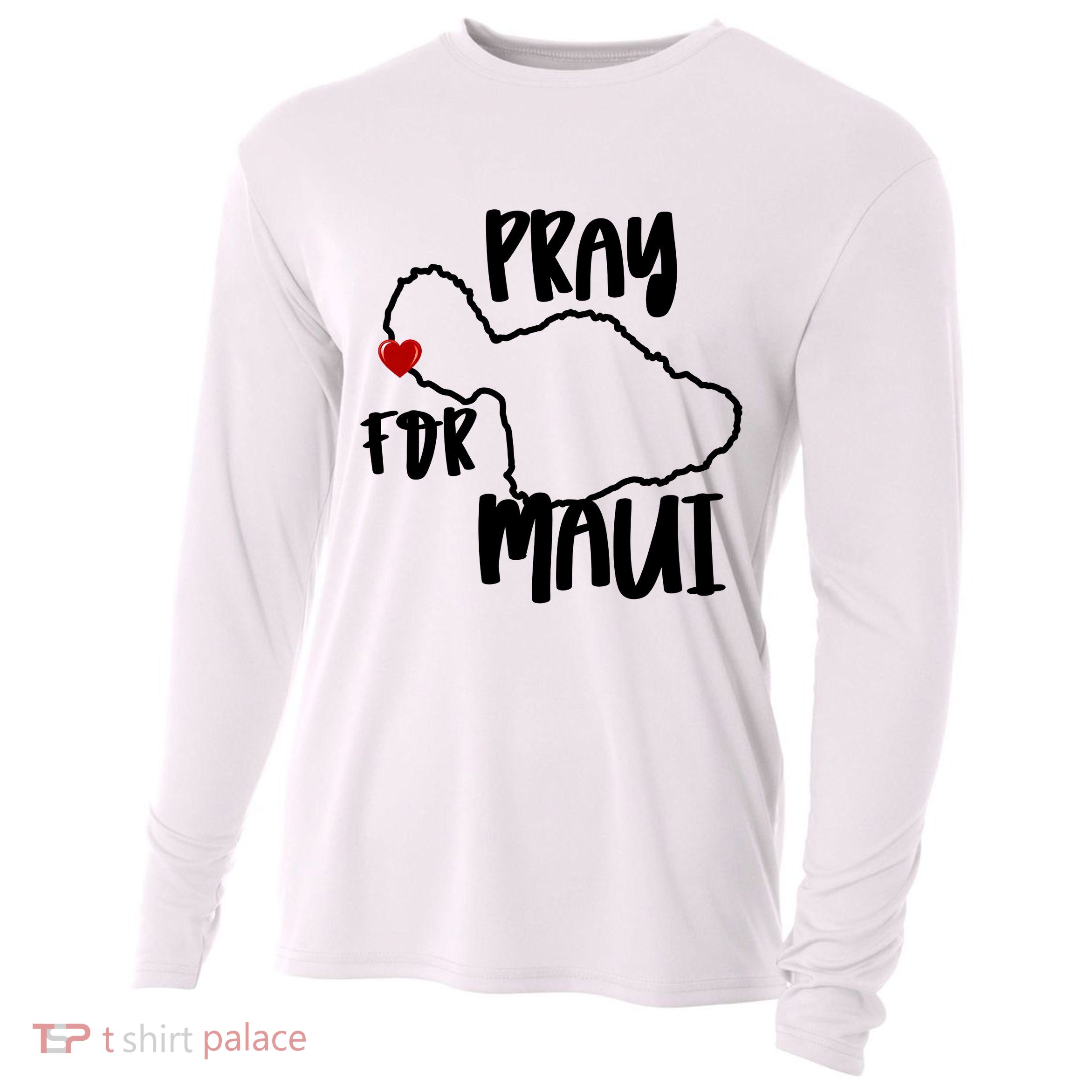 Pray For Maui Hawaii Strong Maui Wildfire Support Men Women Cooling Performance Long Sleeve Crew