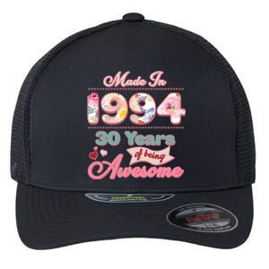 Pink Floral Made In 1994 30 Years Of Being Awesome Birthday Flexfit Unipanel Trucker Cap