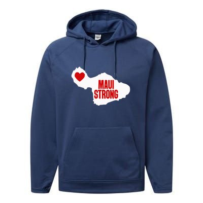 Pray For Maui Hawaii Strong Maui Wildfire Gift Performance Fleece Hoodie