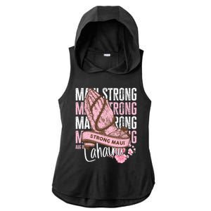 Pray For Maui Hawaii Strong Ladies PosiCharge Tri-Blend Wicking Draft Hoodie Tank