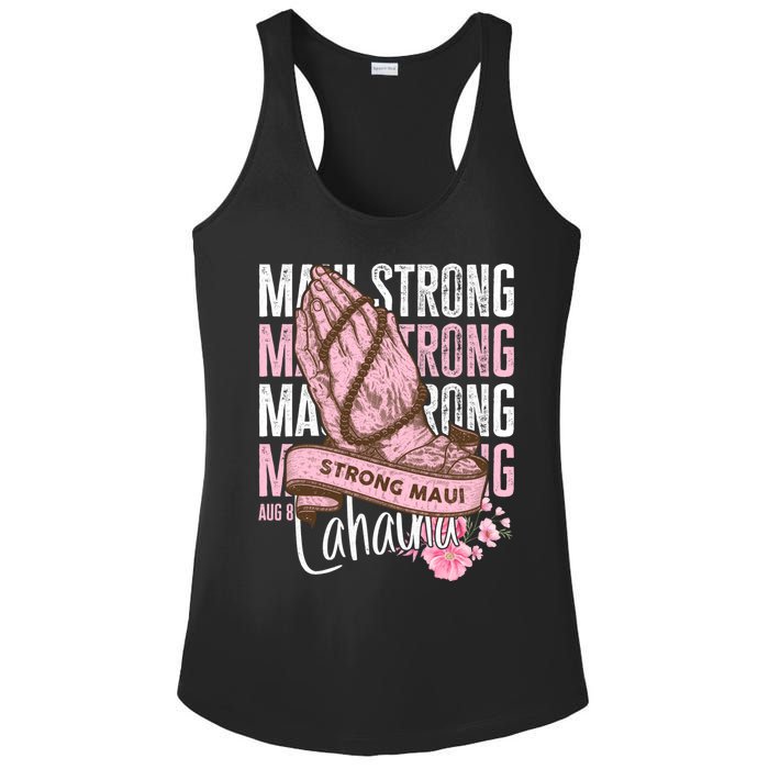 Pray For Maui Hawaii Strong Ladies PosiCharge Competitor Racerback Tank