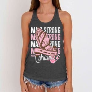 Pray For Maui Hawaii Strong Women's Knotted Racerback Tank