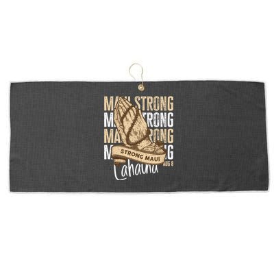 Pray For Maui Hawaii Strong Large Microfiber Waffle Golf Towel