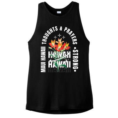 Pray For Maui Hawaii Strong Ladies PosiCharge Tri-Blend Wicking Tank