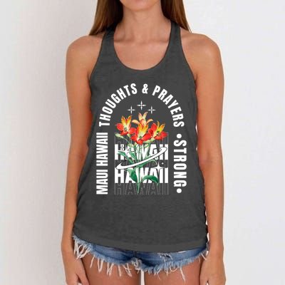 Pray For Maui Hawaii Strong Women's Knotted Racerback Tank