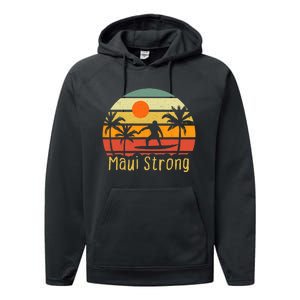 Pray For Maui Hawaii Strong Maui Performance Fleece Hoodie