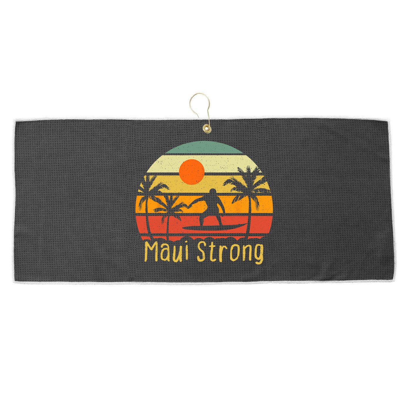 Pray For Maui Hawaii Strong Maui Large Microfiber Waffle Golf Towel