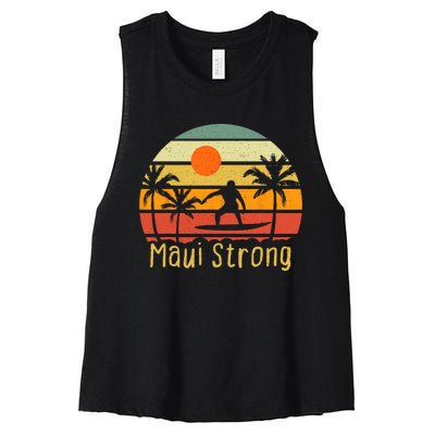 Pray For Maui Hawaii Strong Maui Women's Racerback Cropped Tank