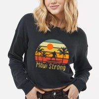 Pray For Maui Hawaii Strong Maui Cropped Pullover Crew
