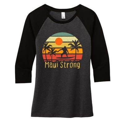 Pray For Maui Hawaii Strong Maui Women's Tri-Blend 3/4-Sleeve Raglan Shirt