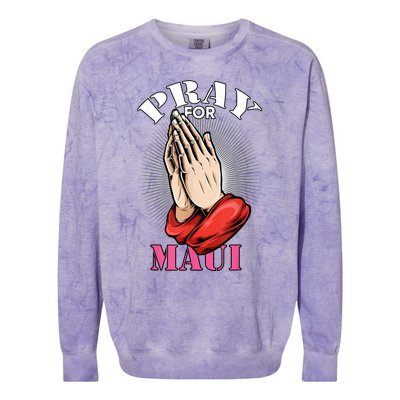 Pray For Maui Hawaii Strong Colorblast Crewneck Sweatshirt