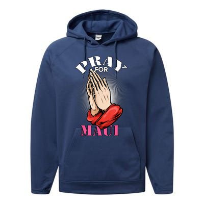 Pray For Maui Hawaii Strong Performance Fleece Hoodie