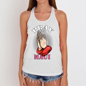 Pray For Maui Hawaii Strong Women's Knotted Racerback Tank