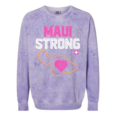 Pray For Maui Hawaii Strong Design Colorblast Crewneck Sweatshirt