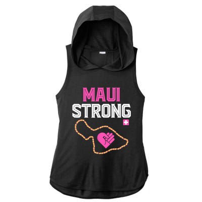 Pray For Maui Hawaii Strong Design Ladies PosiCharge Tri-Blend Wicking Draft Hoodie Tank