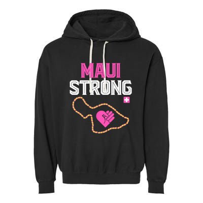 Pray For Maui Hawaii Strong Design Garment-Dyed Fleece Hoodie